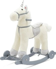 Baby Mix Hintaló játék dallammal és kerekekkel Unicorn fehér, 64 x 35 x 60 cm