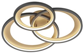 Design mennyezeti lámpa fekete, beépített LED-del, 3 fokozatú fényerő-szabályozással - Joran
