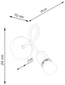 Sollux SL.1476 - Fali lámpa EMBER 1xE27/15W/230V fekete/bézs/bükkfa