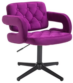 HR8403CROSS Fukszia modern velúr szék fekete lábbal
