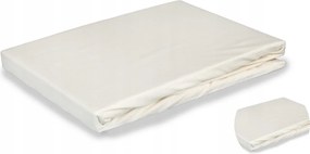 Lepedő 180x200 CM Gumival Ecru Magas Matracra 100% Pamut