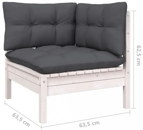 6 részes tömör fenyőfa kerti bútorgarnitúra párnákkal