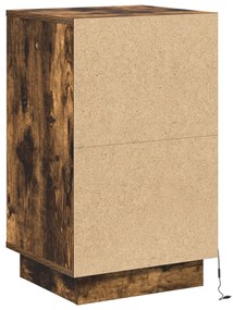 éjjeli szekrény LED-füstölt tölgy 39x34.5x65 cm szerelt fa