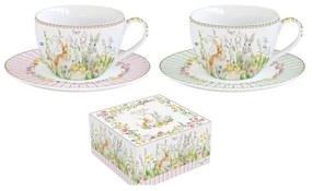 R2S.922EAST Porcelán teáscsésze+alj 240ml, 2 személyes, dobozban, Happy Easter