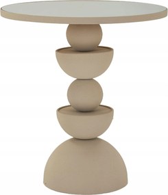 Dohányzóasztal Fém Tükör Asztallap Ø 45 CM 45X45X49,5 CM