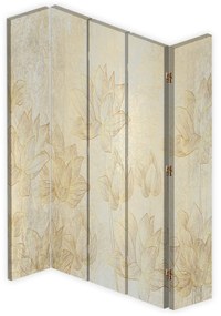 Gario Paraván Arany virágok Méret: 180 x 170 cm, Kivitelezés: Forgó paraván 360°