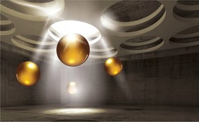Fotótapéta Arany gömbök Beton Absztrakt Geometrikus vinil 254x184 +ragasztó