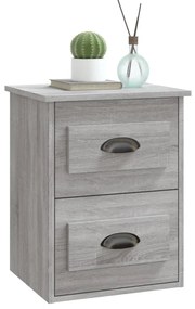 2 db szürke sonoma falra szerelhető éjjeliszekrény 41,5x36x53cm
