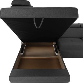 Ülőgarnitúra, sötétszürke, szövet Stark, balos, MAVIS