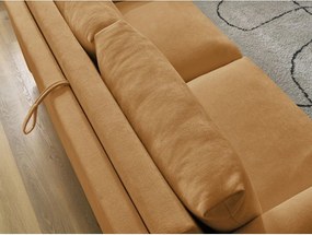 Mustársárga kanapé mindennapos alvásra-kinyitható 220 cm Cocoone – Bobochic Paris