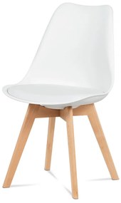 Scaun Monza modern scandinav cu perna scaunului din piele textilă, Picioare din lemn de fag