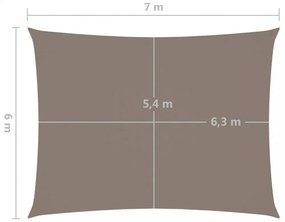 tópszínű téglalap alakú oxford-szövet napvitorla 6 x 7 m