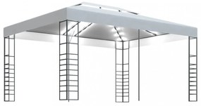 fehér pavilon LED fényfüzérrel 4 x 3 x 2,7 m