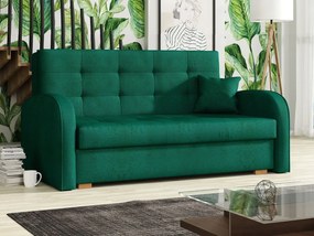 BELA GOLD 3 kinyitható kanapé tárolóval - zöld