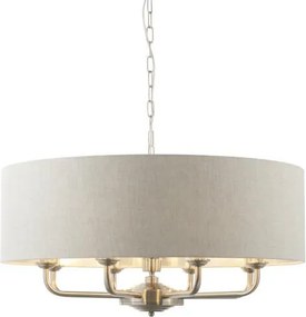 ENDON 99152 HIGHCLERE Ernyős Függesztett Lámpa Természetes Vászon, Csiszolt Ezüst E14 IP20