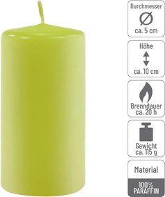 Gyertya készlet 10 cm Ø 5 cm 16 db világoszöld