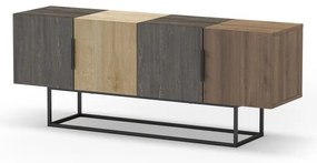 Barna-natúr színű TV-állvány tölgyfa dekorral 140x55 cm Titan – Marckeric