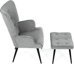 Relaxációs fotel, szürke, bársony kárpit, AK-303 GREY2