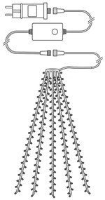 Nedis WIFILXT12W200 - LED Karácsonyi függöny 200xLED/8 funkció 5x7m IP65 Wi-Fi Tuya