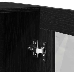 fekete tölgy színű szerelt fa könyvszekrény 82,5x30,5x115 cm