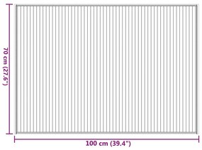 négyszögletű fekete bambusz szőnyeg 70 x 100 cm