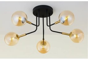 Jupiter 2038 - Felületre szerelhető csillár BURANO 5xG9/10W/230V fekete/arany/bézs