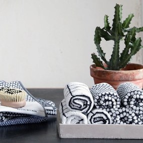 Fehér pamut fürdőlepedő 70x140 cm Tile Stone – Mette Ditmer Denmark