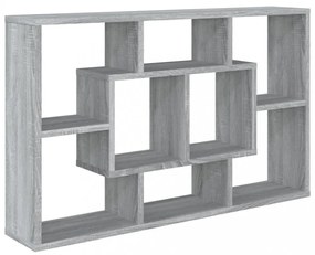 szürke sonoma színű szerelt fa fali polc 85x16x52,5 cm