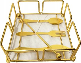 Szalvétatartó Nice Life fém sárga 1 db