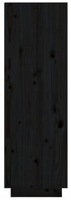 fekete tömör fenyőfa cipőszekrény 34 x 30 x 105 cm