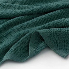 Goldea pamut frottír törölköző / fürdőlepedő micro pure - smaragdzöld 30 x 50 cm