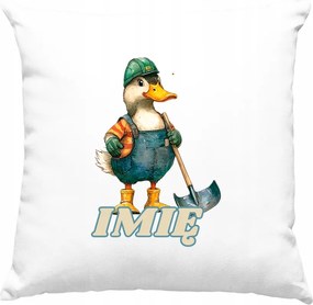 Gyerek párna Kacsa Munkahely +Név Fehér