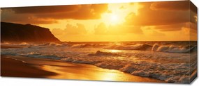 Vászonkép 70x30cm Vászonkép Hálószoba Nappaliba Panoráma Tenger