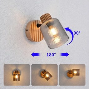 Brilagi - Fali spotlámpa HYGGE 1xE14/15W/230V kaucsukfa/füstszínű