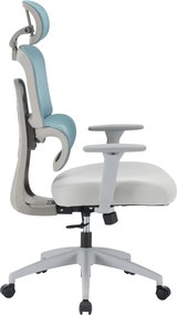 Irodai szék, neomint/világosszürke/szürke, teherbírás 150 kg, ERMEN