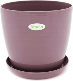 Műanyag virágtartó kaspó állvánnyal sötétlila 18cm