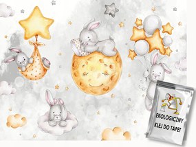 Fotótapéta Flizelina Ég Éjszaka Hold Nyuszi Lufi Álom 250x175 ragasztó