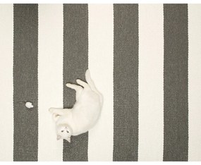 Antracitszürke-krémszínű kültéri-beltéri futószőnyeg 70x150 cm Bob Charcoal Linen – Pappelina