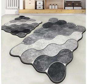 KÉSZLET 2x Fürdőszoba szőnyeg CIRCLE 60/100 cm szürke
