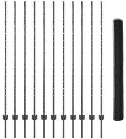 Kerti Kerítés Készlet 2 Darab Szürke Porszórt Acél 25 x 1.5 m