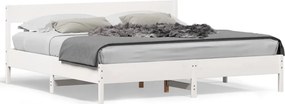 vidaXL fehér tömör fenyőfa ágy matrac nélkül 200 x 200 cm