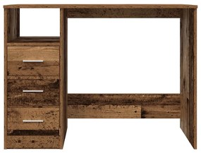 antik fa színű szerelt fa íróasztal 102x76x50 cm