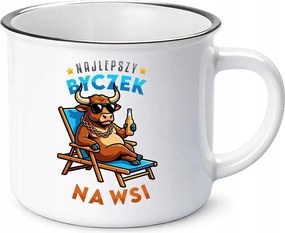 A legjobb bika vidéken Zománcozott Bögre Ajándék Vicces Nyomtatással