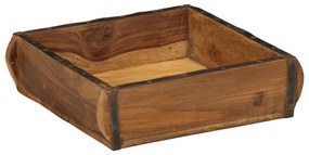 Tálca 31x29x10 cm Tömör Fa Újrahasznosított