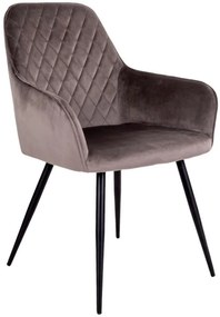 Harbo design szék, szürke bársony, acél láb