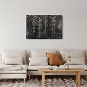 Kép -Fűzfa gallyak fekete háttérrel (90x60 cm)