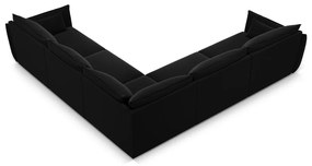 Fekete bársony sarokkanapé Vanda – Mazzini Sofas