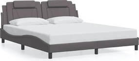 vidaXL szürke műbőr ágykeret Viana matrac nélkül 180x200 cm
