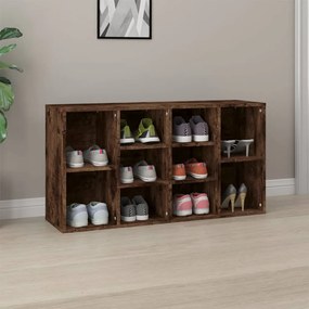füstös tölgy színű szerelt fa cipőtároló pad 103x30x54,5 cm