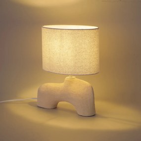 Wabi Sabi asztali lámpa bézs vászon búrával 35 cm - Florence